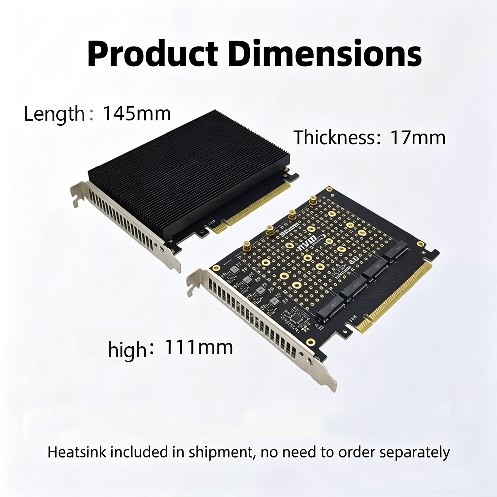 PCIe 4.0 X16 To 4 Port NVMe Ad - Quad M.2 Nvme Pcie Bifurcation Card ulasan dan harga
