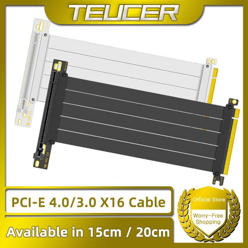 TEUCER PCI-E 4.0 X16 Riser Cab - Pcie 4.0 X16 Riser Cable 90 Degree ulasan dan harga