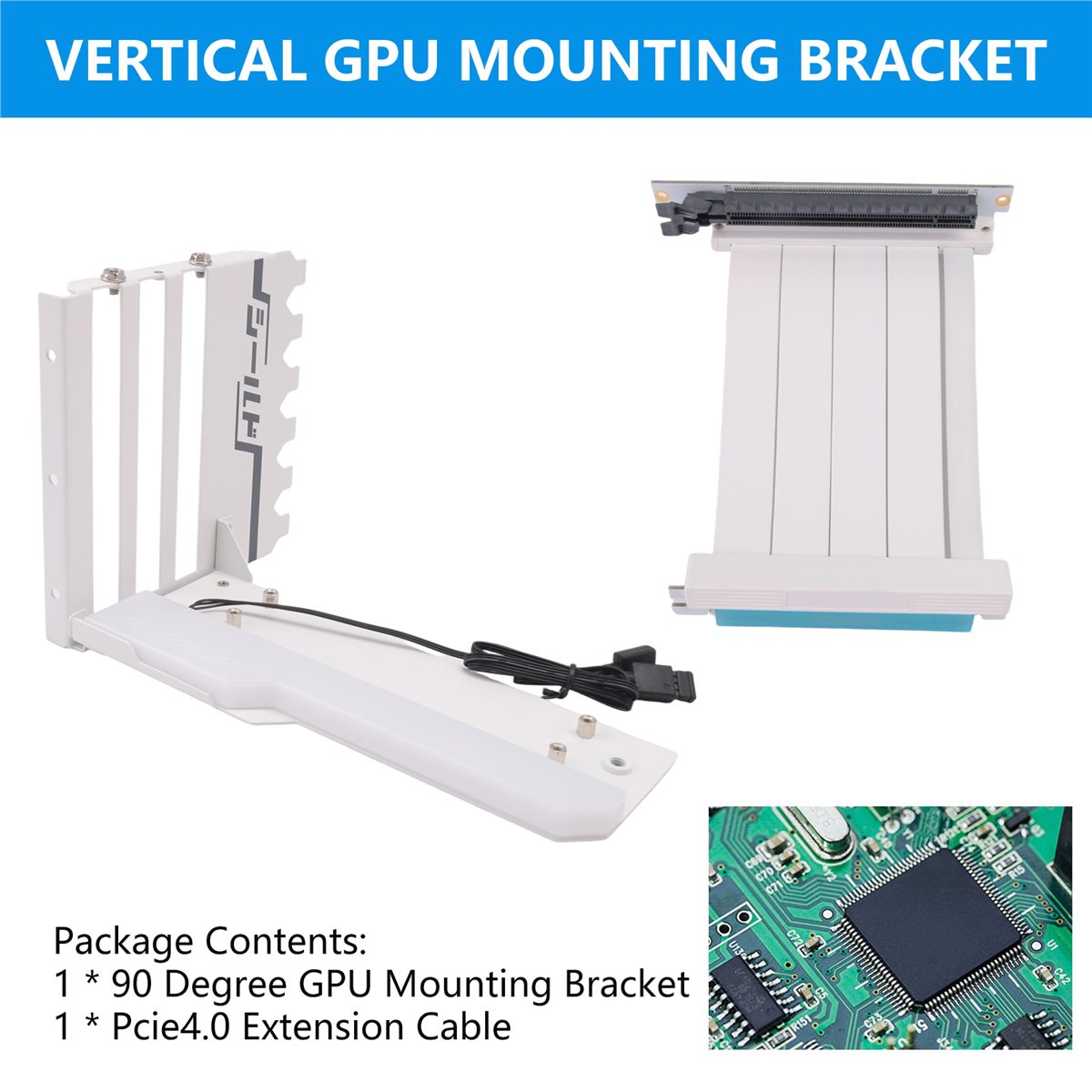 DT81 Vertical GPU Mounting Bra - Pcie 4.0 X16 Riser Cable 90 Degree ulasan dan harga
