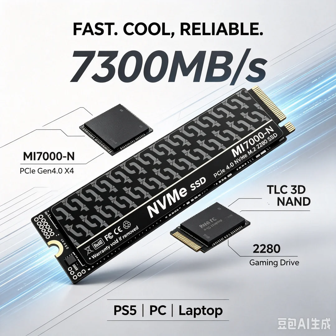MI7000-N 7300MB/s SSD 1TB 2TB  - M.2 Nvme 4Tb Pcie 4.0 Ssd ulasan dan harga